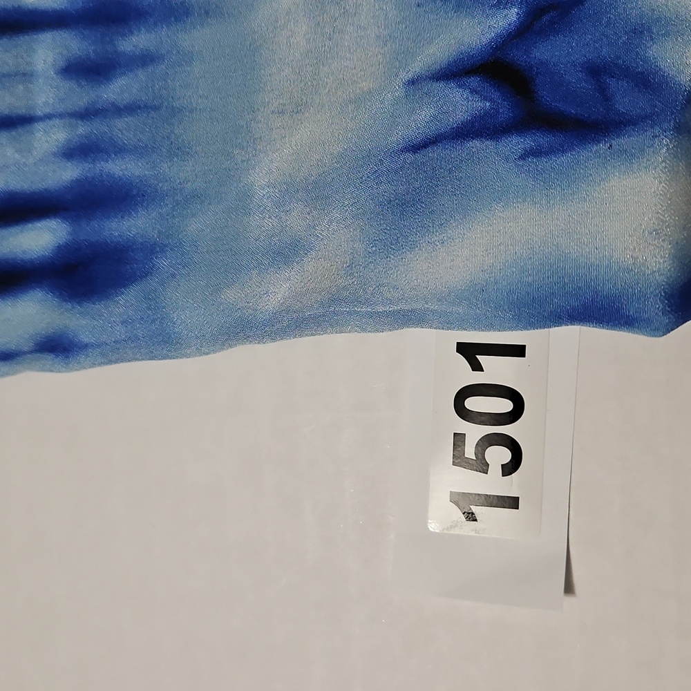 Michael Kors Blue and White Tie Front Tye Dye Oversized Short Sleeve Tee Size XS - Picture 10 of 10